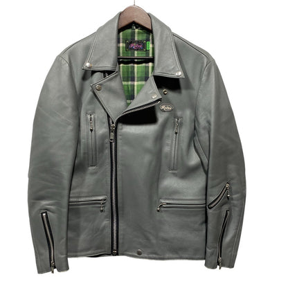 【中古品】【メンズ】 ROTAR ローター GREEN CHECK LINER DOUBLE RIDERS JACKET グリーンチェックライナー ダブルライダースジャケット 142-260623-as-09-izu サイズ：M カラー：グレー 万代Net店