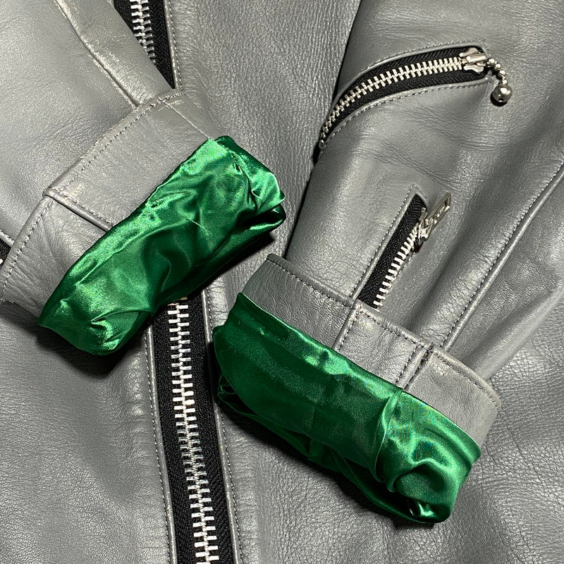 【中古品】【メンズ】 ROTAR ローター GREEN CHECK LINER DOUBLE RIDERS JACKET グリーンチェックライナー ダブルライダースジャケット 142-260623-as-09-izu サイズ：M カラー：グレー 万代Net店