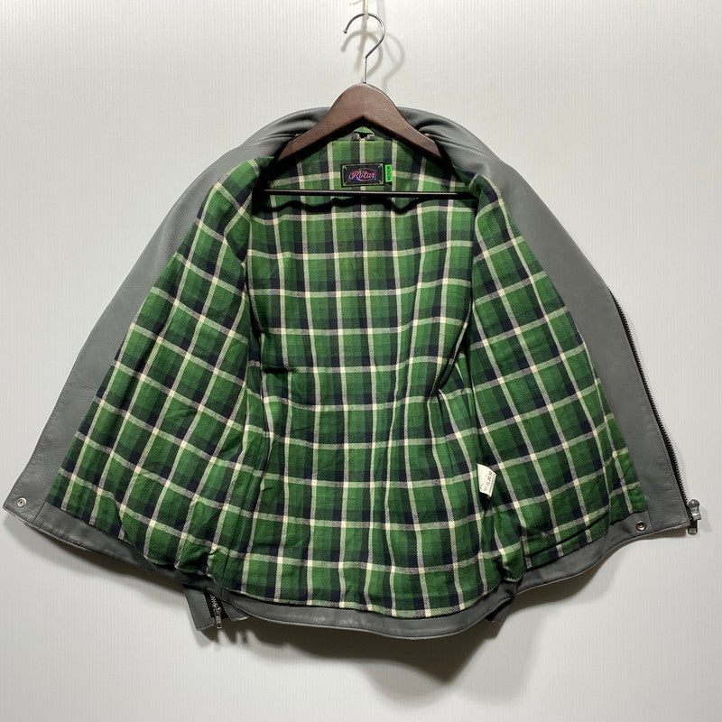 【中古品】【メンズ】 ROTAR ローター GREEN CHECK LINER DOUBLE RIDERS JACKET グリーンチェックライナー ダブルライダースジャケット 142-260623-as-09-izu サイズ：M カラー：グレー 万代Net店