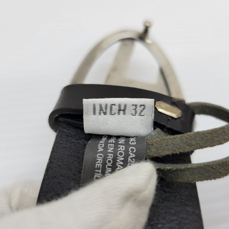 【中古品】【メンズ】 DIESEL ディーゼル X08516 B-1DR COWLEATHER DLOGO BUCKLE BELT カウレザー ディーロゴ バックル ベルト 服飾雑貨 205-260622-cs-10-izu サイズ：80/W32 カラー：ブラック×シルバー 万代Net店