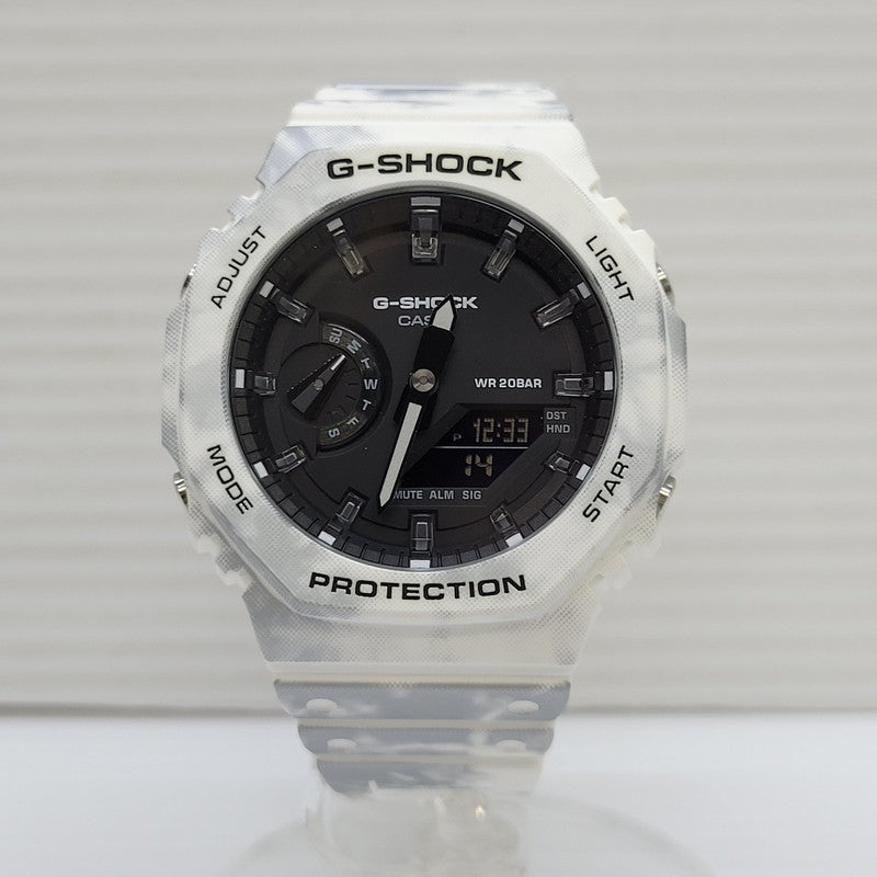 【中古美品】【メンズ/レディース】 G-SHOCK ジーショック GAE-2100GC-7AJR DIGITAL&ANALOG WATCH デジタル アナログ ウォッチ 腕時計 196-260622-cs-12-izu サイズ：48.5 × 45.4 × 11.8 mm カラー：ホワイト 万代Net店