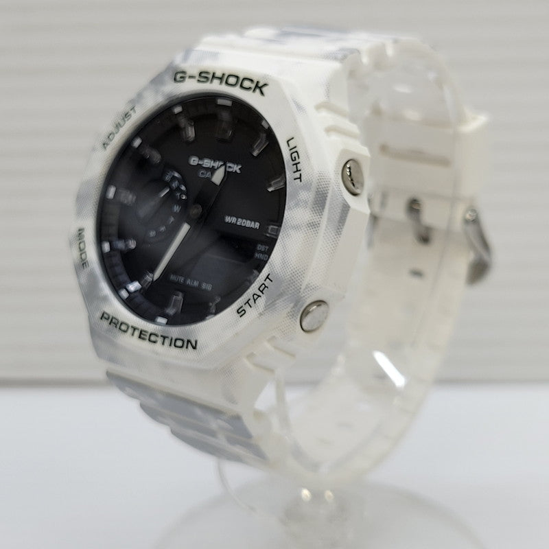 【中古美品】【メンズ/レディース】 G-SHOCK ジーショック GAE-2100GC-7AJR DIGITAL&ANALOG WATCH デジタル アナログ ウォッチ 腕時計 196-260622-cs-12-izu サイズ：48.5 × 45.4 × 11.8 mm カラー：ホワイト 万代Net店