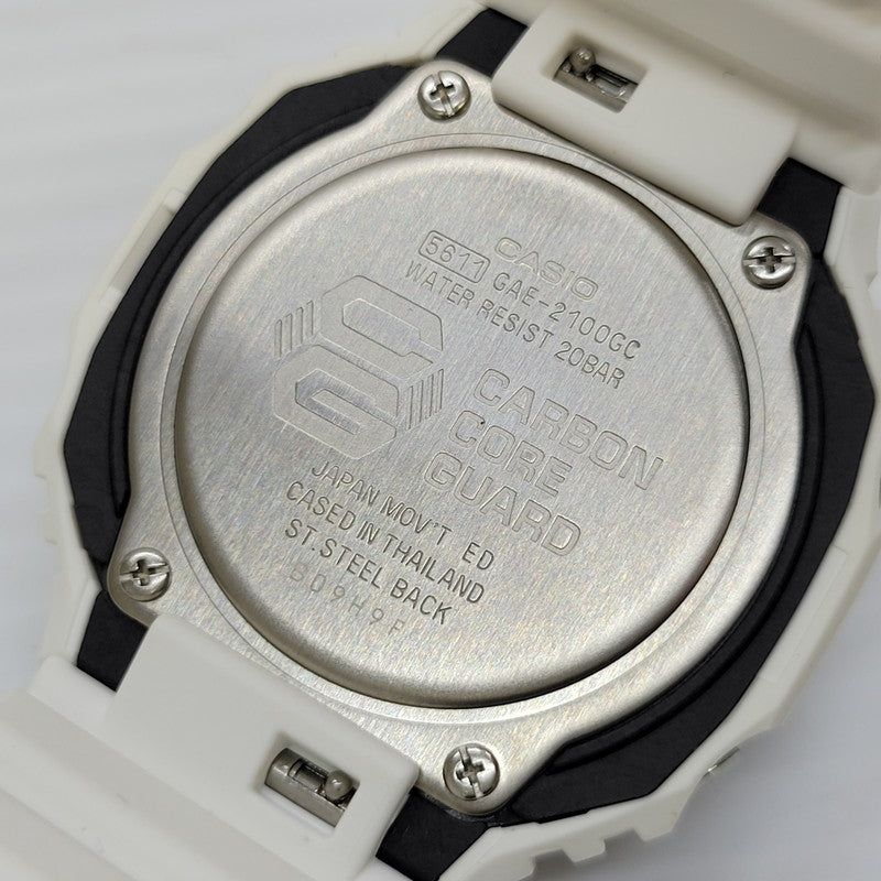 【中古美品】【メンズ/レディース】 G-SHOCK ジーショック GAE-2100GC-7AJR DIGITAL&ANALOG WATCH デジタル アナログ ウォッチ 腕時計 196-260622-cs-12-izu サイズ：48.5 × 45.4 × 11.8 mm カラー：ホワイト 万代Net店