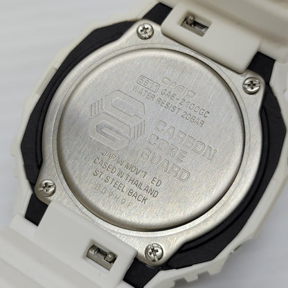 【中古美品】【メンズ/レディース】 G-SHOCK ジーショック GAE-2100GC-7AJR DIGITAL&ANALOG WATCH デジタル アナログ ウォッチ 腕時計 196-260622-cs-12-izu サイズ：48.5 × 45.4 × 11.8 mm カラー：ホワイト 万代Net店