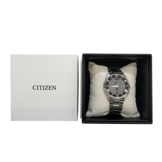 【中古品】【メンズ/レディース】 CITIZEN シチズン H415-S112907 AS1060-54E ECO-DRIVE ANALOG WATCH エコドライブ アナログ ウォッチ 腕時計 197-260622-cs-11-izu カラー：シルバー×ブラック 万代Net店