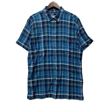【中古品】【メンズ】 patagonia パタゴニア ORGANIC COTTON A/C SHIRT 52921SP13 オーガニックコットン シャツ 半袖 チェック 144-260701-as-05-izu サイズ：M カラー：ブルー系 万代Net店