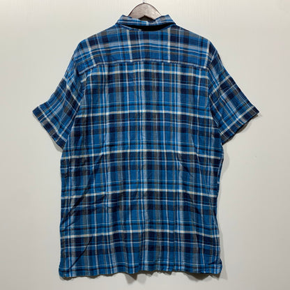 【中古品】【メンズ】 patagonia パタゴニア ORGANIC COTTON A/C SHIRT 52921SP13 オーガニックコットン シャツ 半袖 チェック 144-260701-as-05-izu サイズ：M カラー：ブルー系 万代Net店
