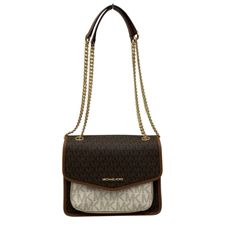 【中古品】【レディース】 MICHAEL KORS マイケルコース OA-2103 REGINA FLAP MEDIUM SHOULDER BAG レジーナ フラップ ミディアム ショルダー バッグ カバン 188-260630-kh-03-izu カラー：ブラウン 万代Net店