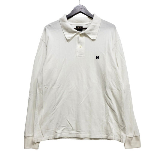 【中古品】【メンズ】 NEEDLES ニードルス LS POLO SHIRT - COTTON PIQUE ロングスリーブ ポロ シャツ コットン ピケ トップス 長袖 140-260702-cs-01-izu サイズ：M カラー：ホワイト 万代Net店