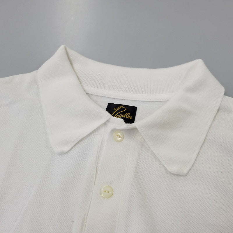 【中古品】【メンズ】 NEEDLES ニードルス LS POLO SHIRT - COTTON PIQUE ロングスリーブ ポロ シャツ コットン ピケ トップス 長袖 140-260702-cs-01-izu サイズ：M カラー：ホワイト 万代Net店