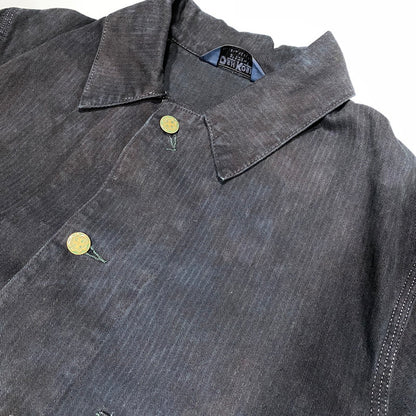 【中古品】【メンズ】 OSHKOSH B'GOSH オシュコシュ ビゴッシュ COVERALL JACKET カバーオール ジャケット 三角タグ 後染め 146-260624-as-01-izu カラー：ブラック 万代Net店