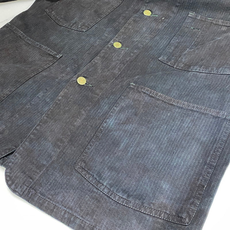 【中古品】【メンズ】 OSHKOSH B'GOSH オシュコシュ ビゴッシュ COVERALL JACKET カバーオール ジャケット 三角タグ 後染め 146-260624-as-01-izu カラー：ブラック 万代Net店