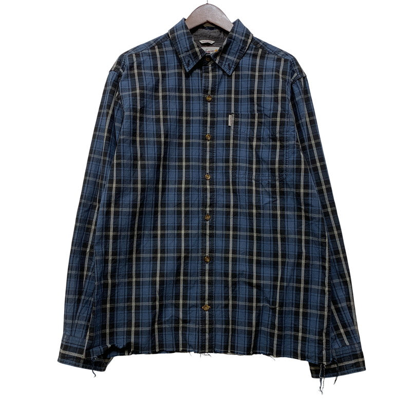 【中古品】【メンズ】 CARHARTT カーハート 102202 988 2016年製 RELAXED FIT CHECK LS BD SHIRT リラックスド フィット チェック ロングスリーブ ボタンダウン シャツ トップス 長袖 146-260730-cs-17-izu サイズ：M-R カラー：ブルー 万代Net店