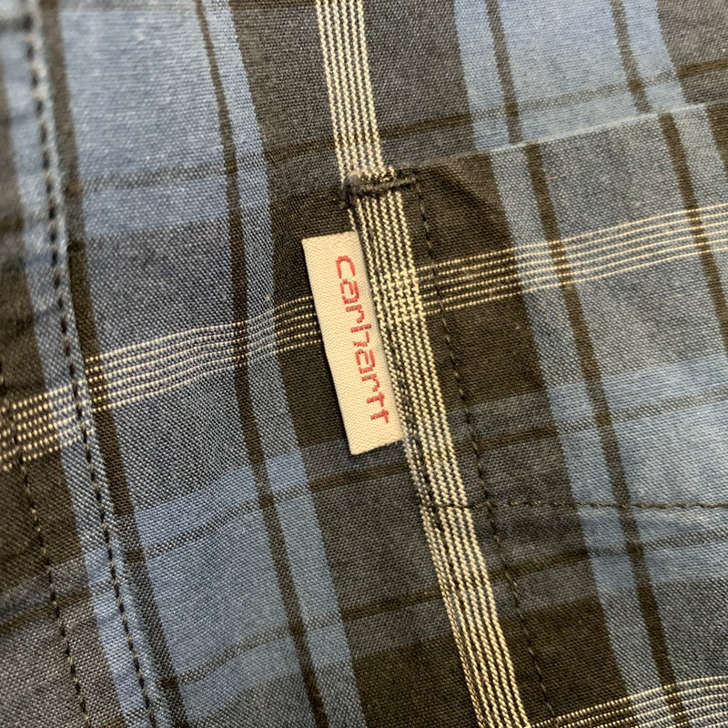 【中古品】【メンズ】 CARHARTT カーハート 102202 988 2016年製 RELAXED FIT CHECK LS BD SHIRT リラックスド フィット チェック ロングスリーブ ボタンダウン シャツ トップス 長袖 146-260730-cs-17-izu サイズ：M-R カラー：ブルー 万代Net店