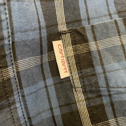 【中古品】【メンズ】 CARHARTT カーハート 102202 988 2016年製 RELAXED FIT CHECK LS BD SHIRT リラックスド フィット チェック ロングスリーブ ボタンダウン シャツ トップス 長袖 146-260730-cs-17-izu サイズ：M-R カラー：ブルー 万代Net店