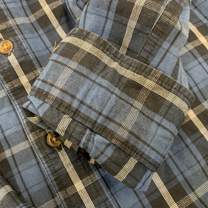 【中古品】【メンズ】 CARHARTT カーハート 102202 988 2016年製 RELAXED FIT CHECK LS BD SHIRT リラックスド フィット チェック ロングスリーブ ボタンダウン シャツ トップス 長袖 146-260730-cs-17-izu サイズ：M-R カラー：ブルー 万代Net店
