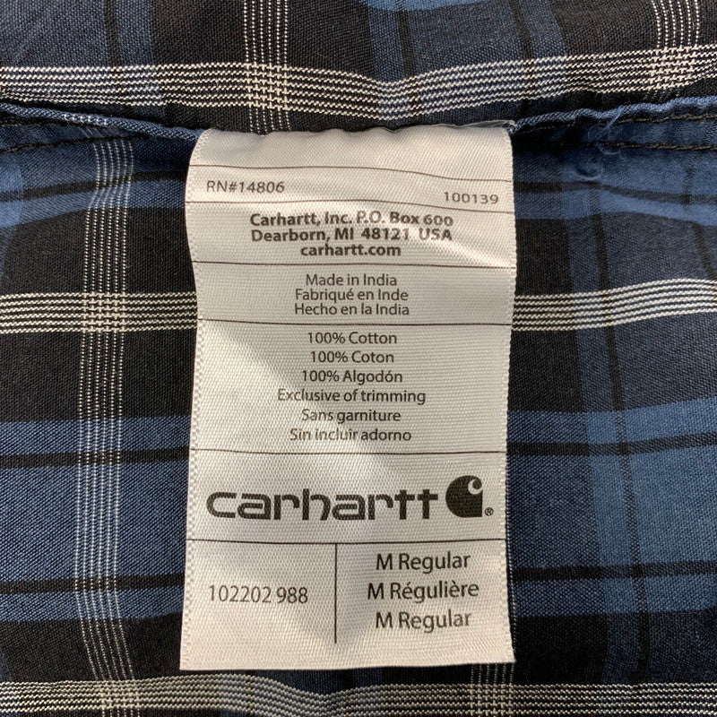 【中古品】【メンズ】 CARHARTT カーハート 102202 988 2016年製 RELAXED FIT CHECK LS BD SHIRT リラックスド フィット チェック ロングスリーブ ボタンダウン シャツ トップス 長袖 146-260730-cs-17-izu サイズ：M-R カラー：ブルー 万代Net店