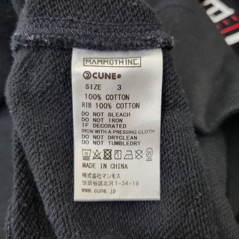 【中古品】【メンズ】 CUNE キューン THLJ SWEATSHIRT スウェットシャツ トップス 長袖 142-260702-cs-04-izu サイズ：3 カラー：ブラック 万代Net店