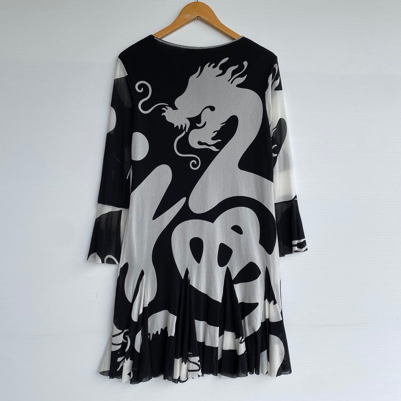 【中古品】【レディース】 VIVIENNE TAM ヴィヴィアンタム 07276147 POWER NET DRAGON ONE PEAS パワー ネット ドラゴン ワンピース 168-260622-cs-13-izu サイズ：40 カラー：ブラック 万代Net店