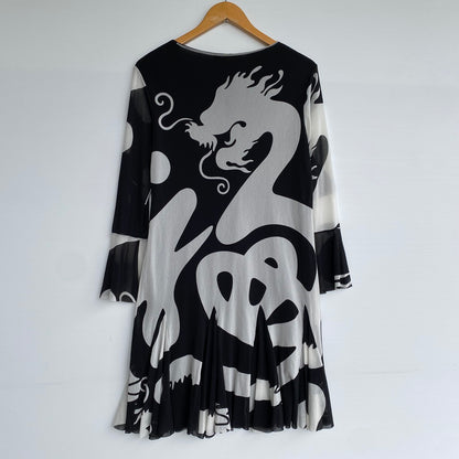 【中古品】【レディース】 VIVIENNE TAM ヴィヴィアンタム 07276147 POWER NET DRAGON ONE PEAS パワー ネット ドラゴン ワンピース 168-260622-cs-13-izu サイズ：40 カラー：ブラック 万代Net店