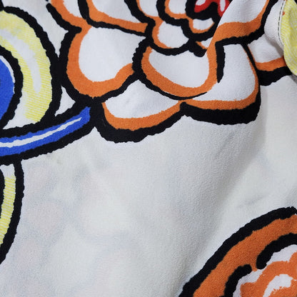 【中古品】【レディース】 LOUIS VUITTON ルイ・ヴィトン FLOWER VNECK BLOUSE RW151A F7BL09VML フラワー Vネック ブラウス トップス 168-260623-as-07-izu サイズ：34 カラー：マルチカラー 万代Net店
