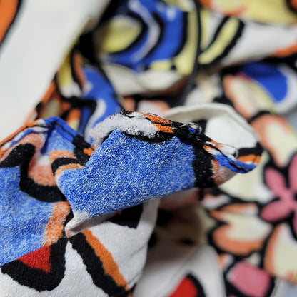 【中古品】【レディース】 LOUIS VUITTON ルイ・ヴィトン FLOWER VNECK BLOUSE RW151A F7BL09VML フラワー Vネック ブラウス トップス 168-260623-as-07-izu サイズ：34 カラー：マルチカラー 万代Net店