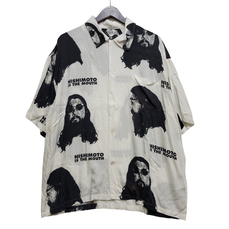 【中古品】【メンズ】 NISHIMOTO IS THE MOUTH ニシモトイズザマウス PORTRAIT HAWAIIAN SHIRT ポートレイト ハワイアン シャツ トップス 半袖 142-260702-cs-02-izu サイズ：L カラー：ホワイト 万代Net店