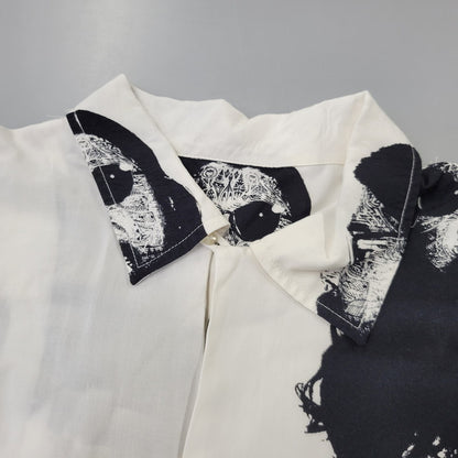【中古品】【メンズ】 NISHIMOTO IS THE MOUTH ニシモトイズザマウス PORTRAIT HAWAIIAN SHIRT ポートレイト ハワイアン シャツ トップス 半袖 142-260702-cs-02-izu サイズ：L カラー：ホワイト 万代Net店