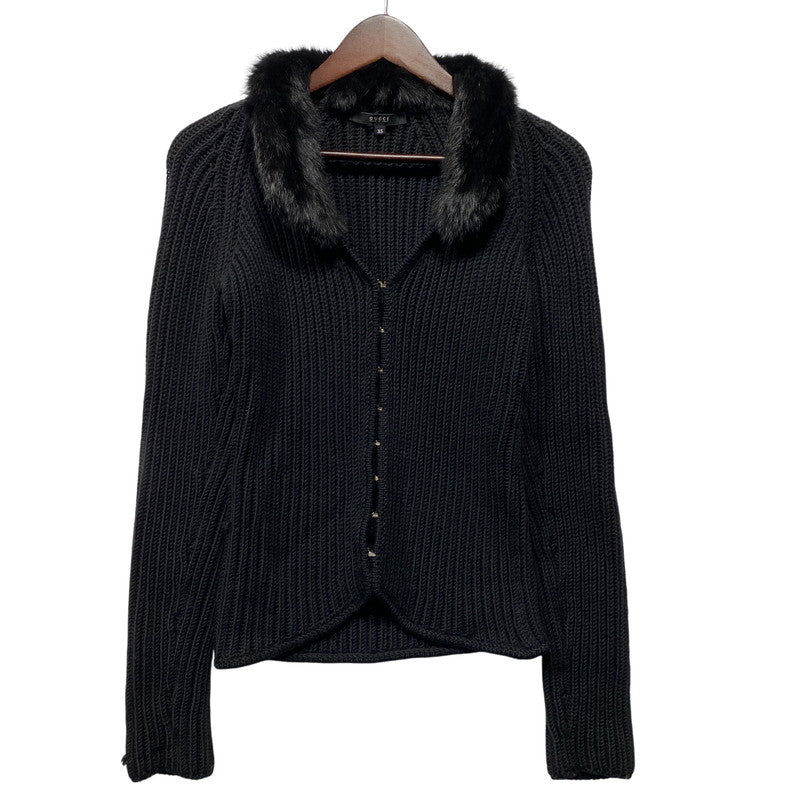 【中古品】【レディース】 GUCCI グッチ RABBIT FUR CARDIGAN 148641 X9247 ファー カーディガン 長袖 168-260624-as-05-izu サイズ：XS カラー：ブラック 万代Net店
