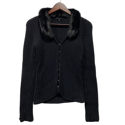 【中古品】【レディース】 GUCCI グッチ RABBIT FUR CARDIGAN 148641 X9247 ファー カーディガン 長袖 168-260624-as-05-izu サイズ：XS カラー：ブラック 万代Net店
