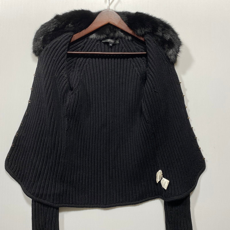 【中古品】【レディース】 GUCCI グッチ RABBIT FUR CARDIGAN 148641 X9247 ファー カーディガン 長袖 168-260624-as-05-izu サイズ：XS カラー：ブラック 万代Net店