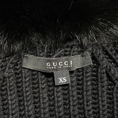 【中古品】【レディース】 GUCCI グッチ RABBIT FUR CARDIGAN 148641 X9247 ファー カーディガン 長袖 168-260624-as-05-izu サイズ：XS カラー：ブラック 万代Net店