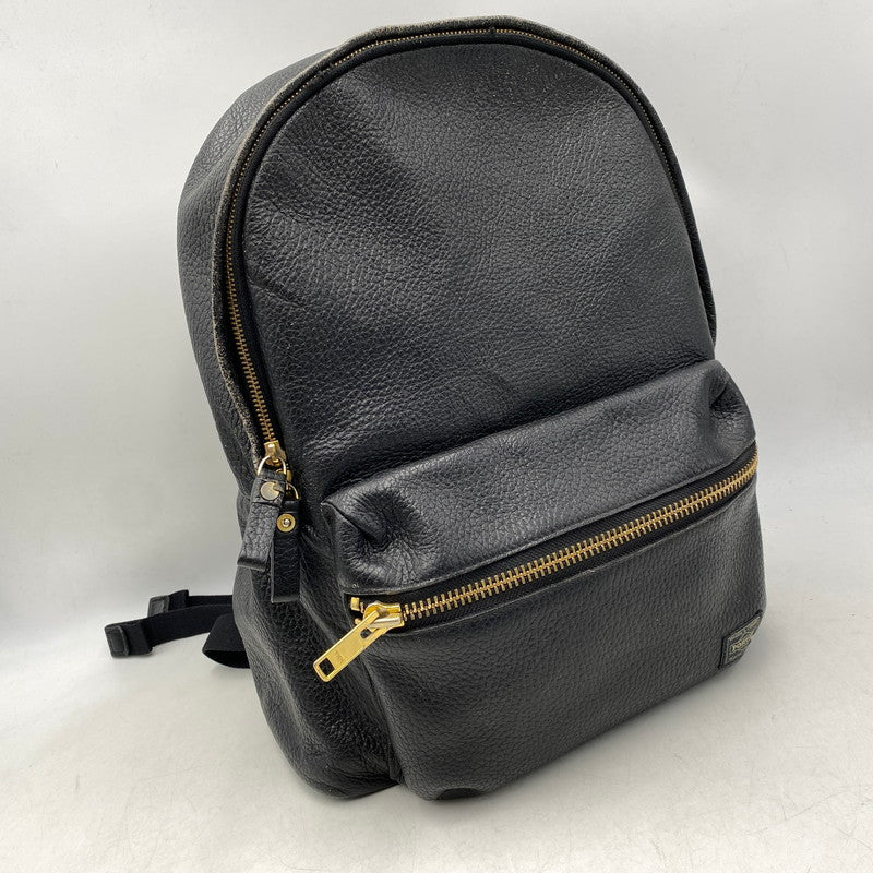 【中古品】【メンズ/レディース】 PORTER×5525GALLERY ポーター×5525ギャラリー LEATHER BACK PACK レザー バック パック カバン 鞄 188-260624-cs-08-izu カラー：ブラック 万代Net店