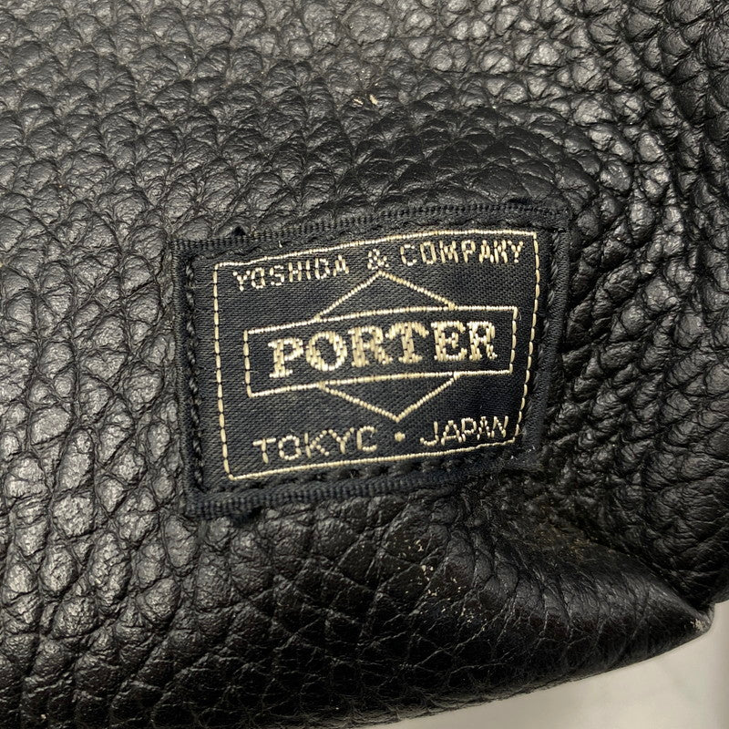 【中古品】【メンズ/レディース】 PORTER×5525GALLERY ポーター×5525ギャラリー LEATHER BACK PACK レザー バック パック カバン 鞄 188-260624-cs-08-izu カラー：ブラック 万代Net店