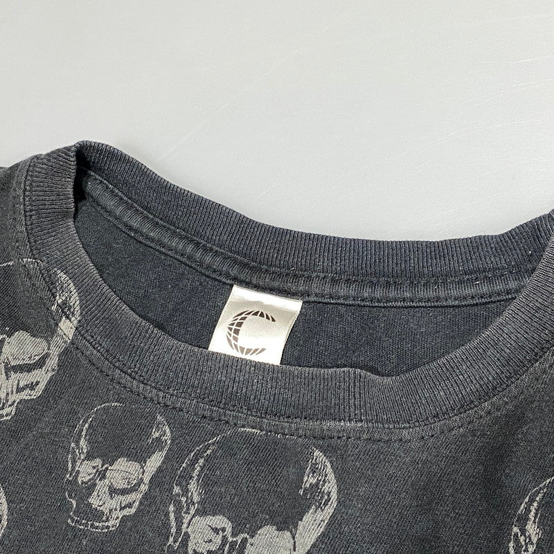 【中古品】【メンズ】 USED SKULL TEE スカル Tシャツ 半袖 エルサルバドル製 146-260624-as-06-izu サイズ：M カラー：ブラック 万代Net店