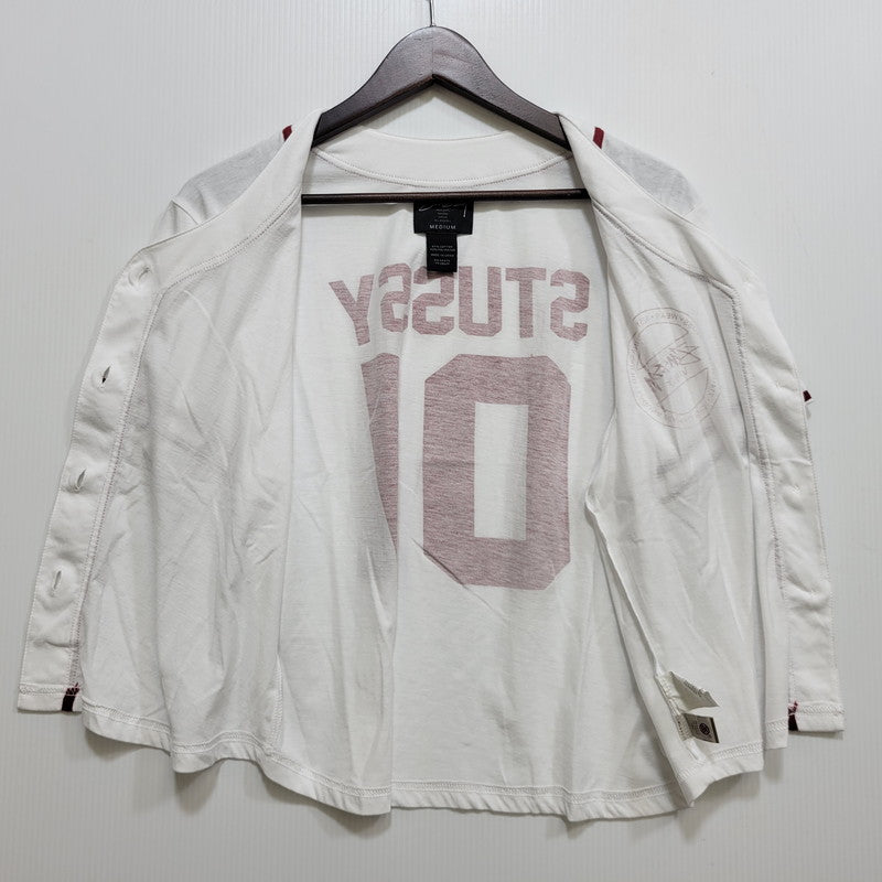 【中古品】【レディース】 STUSSY ステューシー STUSSY 01 BASEBALL S/S SHIRT ベースボール ショートスリーブ シャツ 半袖 168-260720-as-01-izu サイズ：M カラー：ホワイト 万代Net店