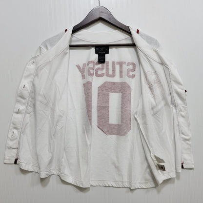 【中古品】【レディース】 STUSSY ステューシー STUSSY 01 BASEBALL S/S SHIRT ベースボール ショートスリーブ シャツ 半袖 168-260720-as-01-izu サイズ：M カラー：ホワイト 万代Net店