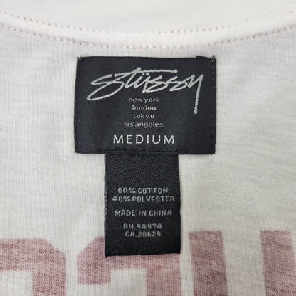 【中古品】【レディース】 STUSSY ステューシー STUSSY 01 BASEBALL S/S SHIRT ベースボール ショートスリーブ シャツ 半袖 168-260720-as-01-izu サイズ：M カラー：ホワイト 万代Net店