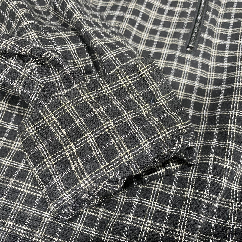 【中古品】【メンズ】 COOTIE PRODUCTIONS クーティープロダクションズ AMUNDSEN CHECK OVERSIZED HALF ZIP L/S SHIRTS アムンゼンチェック オーバーサイズ ハーフジップ 長袖シャツ 142-260624-as-07-izu サイズ：L カラー：ブラック系 万代Net店