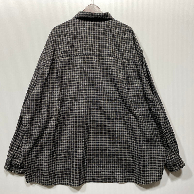 【中古品】【メンズ】 COOTIE PRODUCTIONS クーティープロダクションズ AMUNDSEN CHECK OVERSIZED HALF ZIP L/S SHIRTS アムンゼンチェック オーバーサイズ ハーフジップ 長袖シャツ 142-260624-as-07-izu サイズ：L カラー：ブラック系 万代Net店