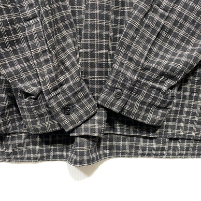 【中古品】【メンズ】 COOTIE PRODUCTIONS クーティープロダクションズ AMUNDSEN CHECK OVERSIZED HALF ZIP L/S SHIRTS アムンゼンチェック オーバーサイズ ハーフジップ 長袖シャツ 142-260624-as-07-izu サイズ：L カラー：ブラック系 万代Net店