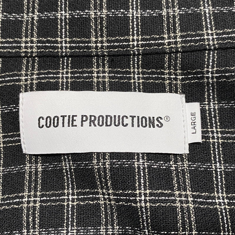 【中古品】【メンズ】 COOTIE PRODUCTIONS クーティープロダクションズ AMUNDSEN CHECK OVERSIZED HALF ZIP L/S SHIRTS アムンゼンチェック オーバーサイズ ハーフジップ 長袖シャツ 142-260624-as-07-izu サイズ：L カラー：ブラック系 万代Net店
