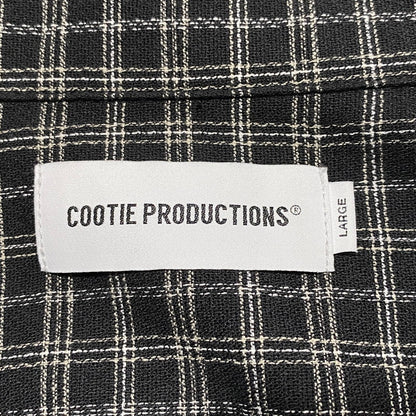【中古品】【メンズ】 COOTIE PRODUCTIONS クーティープロダクションズ AMUNDSEN CHECK OVERSIZED HALF ZIP L/S SHIRTS アムンゼンチェック オーバーサイズ ハーフジップ 長袖シャツ 142-260624-as-07-izu サイズ：L カラー：ブラック系 万代Net店