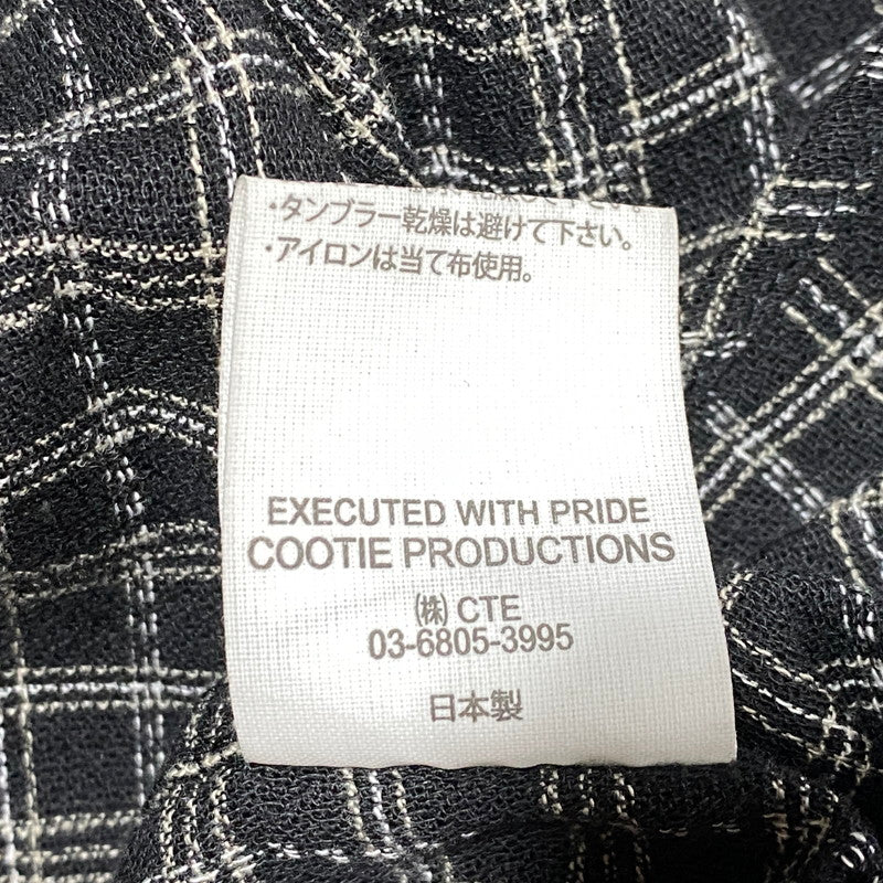 【中古品】【メンズ】 COOTIE PRODUCTIONS クーティープロダクションズ AMUNDSEN CHECK OVERSIZED HALF ZIP L/S SHIRTS アムンゼンチェック オーバーサイズ ハーフジップ 長袖シャツ 142-260624-as-07-izu サイズ：L カラー：ブラック系 万代Net店