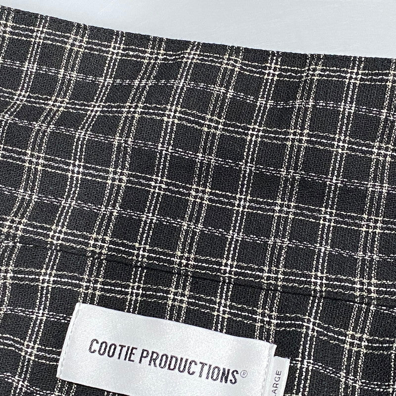 【中古品】【メンズ】 COOTIE PRODUCTIONS クーティープロダクションズ AMUNDSEN CHECK OVERSIZED HALF ZIP L/S SHIRTS アムンゼンチェック オーバーサイズ ハーフジップ 長袖シャツ 142-260624-as-07-izu サイズ：L カラー：ブラック系 万代Net店