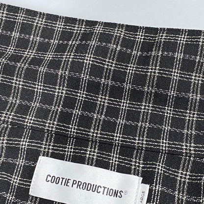 【中古品】【メンズ】 COOTIE PRODUCTIONS クーティープロダクションズ AMUNDSEN CHECK OVERSIZED HALF ZIP L/S SHIRTS アムンゼンチェック オーバーサイズ ハーフジップ 長袖シャツ 142-260624-as-07-izu サイズ：L カラー：ブラック系 万代Net店