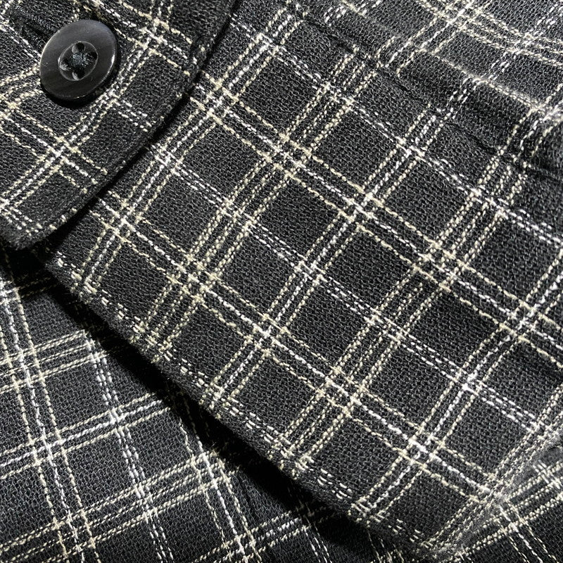 【中古品】【メンズ】 COOTIE PRODUCTIONS クーティープロダクションズ AMUNDSEN CHECK OVERSIZED HALF ZIP L/S SHIRTS アムンゼンチェック オーバーサイズ ハーフジップ 長袖シャツ 142-260624-as-07-izu サイズ：L カラー：ブラック系 万代Net店