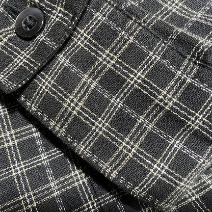 【中古品】【メンズ】 COOTIE PRODUCTIONS クーティープロダクションズ AMUNDSEN CHECK OVERSIZED HALF ZIP L/S SHIRTS アムンゼンチェック オーバーサイズ ハーフジップ 長袖シャツ 142-260624-as-07-izu サイズ：L カラー：ブラック系 万代Net店