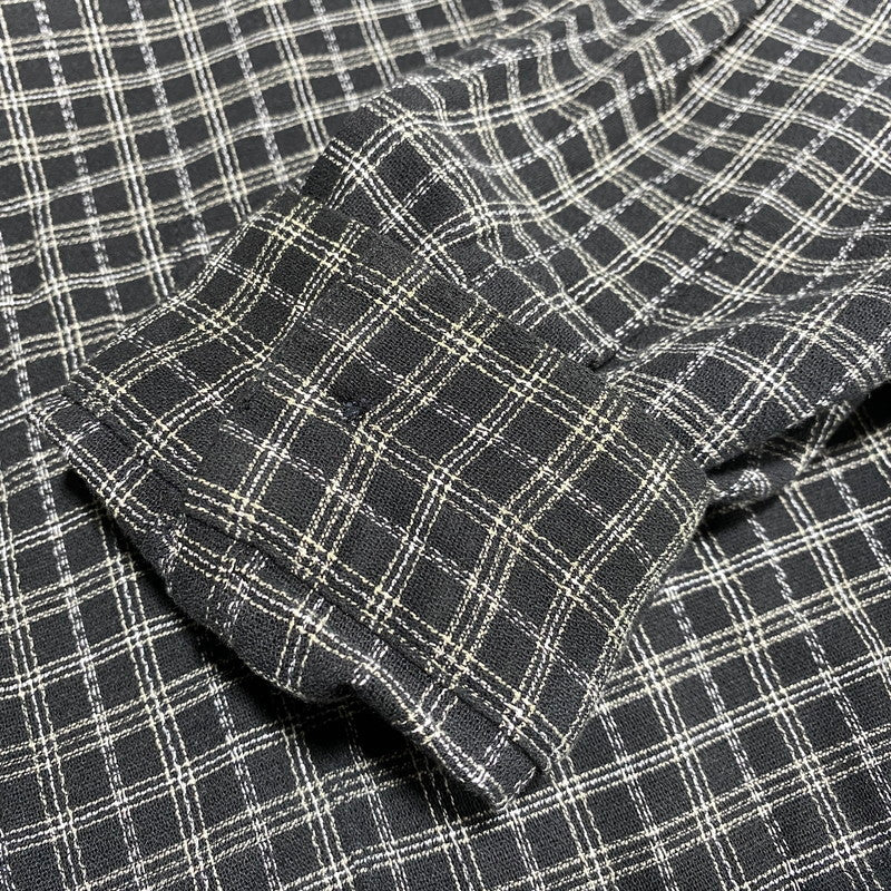 【中古品】【メンズ】 COOTIE PRODUCTIONS クーティープロダクションズ AMUNDSEN CHECK OVERSIZED HALF ZIP L/S SHIRTS アムンゼンチェック オーバーサイズ ハーフジップ 長袖シャツ 142-260624-as-07-izu サイズ：L カラー：ブラック系 万代Net店