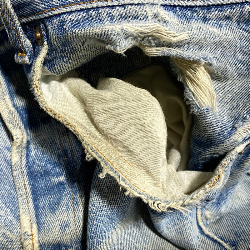 【現状渡し品】【メンズ】 Levi's リーバイス 501XX DENIM PANTS 2501-0117 デニムパンツ 刻印653 USA製 ジーンズ 157-260623-as-16-izu サイズ：35×40 カラー：ライトインディゴ 万代Net店